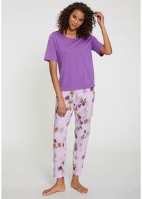 Vivance Dreams Pyjama violett Gr. 36/38 für Damen. Mit Rundhals. Bequem. Nachhaltig.
