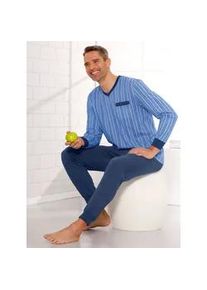 Schlafanzug Gr. 52/54, blau (himmelblau-dunkelblau) Herren Homewear-Sets