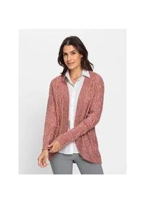 Cardigan Inspirationen Gr. 50, rot (rosenholz, meliert) Damen Strickjacken