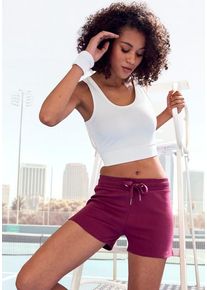 active by Lascana LASCANA ACTIVE Shorts rot Gr. S (36/38) für Damen. Mit Logodruck, Bindeband. Bequem. Nachhaltig.
