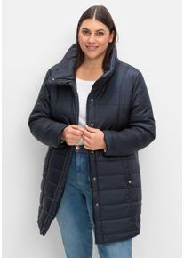 Große Größen Wasserabweisende Steppjacke mit hohem Stehkragen Gr. 52 blau von sheego für Damen