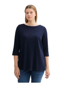 Tom Tailor Große Größen 3/4-Arm-Shirt mit U-Boot-Ausschnitt Gr. 54 blau für Damen