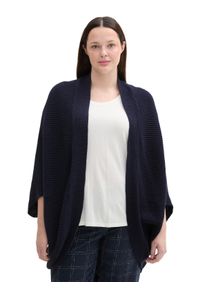 Tom Tailor Große Größen Verschlussloses Strickcape in Zipfelform blau für Damen