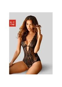 Body JETTE Gr. 75, Cup C, schwarz Damen Bodies mit Bügel und verführerischer Schnürung, sexy Dessous, Reizwäsche