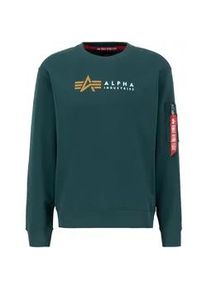 Sweater Alpha Industries "Alpha Industries Men - Sweatshirts Alpha Label Sweater" Gr. S, grün (force grün) Herren Sweatshirts