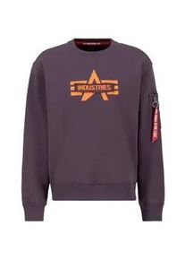 Sweater Alpha Industries "Alpha Industries Men - Sweatshirts Logo Edge Crewneck" Gr. L, lila (plum) Herren Sweatshirts