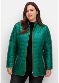 Große Größen Steppjacke mit Stehkragen und Kontrastdetails Gr. 40 grün von sheego für Damen