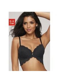 Schalen-BH Lascana "Cara" Gr. 85, Cup G, schwarz Damen BHs aus filigraner Spitze, anteilig recyceltem Material, sexy Dessous