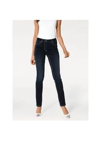 Stretch-Jeans Heine Gr. 21, Kurzgrößen, blau (schwarz used) Damen Jeans