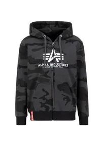 Hoodie Alpha Industries "Alpha Industries Men - Hoodies Basic Zip Camo" Gr. M, schwarz (schwarz camo) Herren Sweatshirts