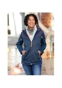 Fleecejacke Casual Looks Gr. 54, blau (türkis, marine, meliert) Damen Jacken