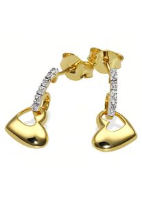 Goldmaid Damen Paar Ohrstecker "375 Gelbgold Glänzend 6 Diamanten weiß", ONE-SIZE, 0,03 ct SI = kleine Einschlüsse, Gold, gelb, Gold, Ohrringe