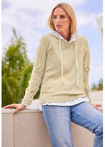 Heine Damen Strickpullover "Pullover", beige, Gr. 44, unifarben, 45% Viskose, 35% Polyamid, 20% Polyester, Pullover