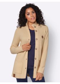 Casual Looks Damen Cardigan, beige, Gr. 38, unifarben, 50% Viskose, 28% Polyester, 22% Polyamid, Strickjacken