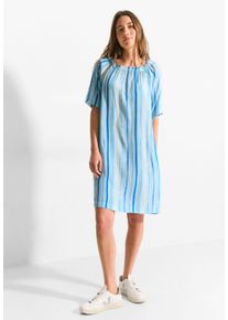 Cecil Damen Sommerkleid, blau, casual, Gr. M, gestreift, Stoff, 100% Viskose, Kleider, in Crepe Optik