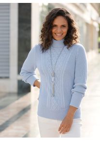 Casual Looks Damen Strickpullover "Pullover", blau, Gr. 38, unifarben, 50% Baumwolle, 50% Polyacryl, Pullover