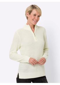 Classic Basics Damen Stehkragenpullover "Pullover", beige, Gr. 50, unifarben, 100% Polyacryl, Pullover