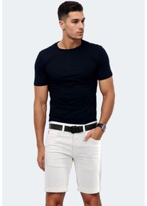 INDICODE Herren Shorts "Inkadeu", weiß, Gr. XXL, Material: 98% Baumwolle, 2% Elasthan, Hosen, mit 5-Pocket Design