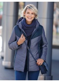 Classic Basics Damen Steppjacke, blau, Gr. 42, gemustert, mehrfarbig, 100% Polyester, Wattierung:100% Polyester, Jacken