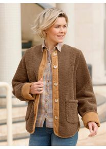 Casual Looks Damen Trachtenjacke, braun, Gr. 36, gemustert, mehrfarbig, 100% Polyester, Besatz:100% Baumwolle, Jacken