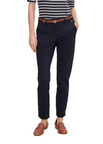 comma, COMMA Damen Chinohose, blau, casual, Gr. 36, Web, Obermaterial: 65% Baumwolle, 30% Polyester, 5% Elasthan, Hosen, mit Gürtel und Stretch