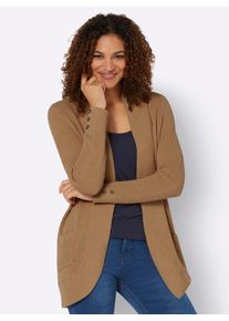 Casual Looks Damen Strickjacke, braun, Gr. 40, unifarben, 50% Baumwolle, 50% Polyacryl, Strickjacken