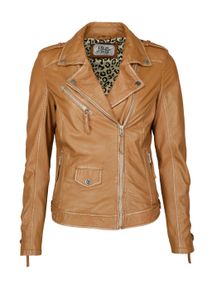 JCC Damen Bikerjacke "51300", braun, Gr. 38, Obermaterial: 100% Leder, Lamm / Futter: 100% Polyester, Jacken