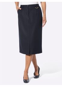 CLASSIC Damen Webrock, blau, Gr. 18, unifarben, 96% Schurwolle, 4% Elasthan, Röcke