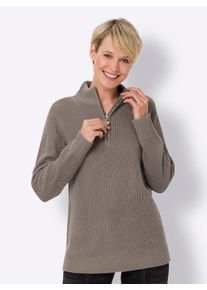 Classic Basics Damen Stehkragenpullover "Pullover", grau, Gr. 40, unifarben, 100% Polyacryl, Pullover
