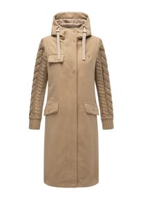 Navahoo Damen Kurzmantel "Knit Babe 14", beige, modisch, Gr. XXL, Obermaterial: 95% Polyester, 3% Viskose, 2% Modacryl, Innenfutter: 100% Polyester,