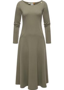 Ragwear Damen A-Linien-Kleid "Appero Long", grün, Basic, Gr. XXL, Material: 70% Baumwolle, 30% Polyester, Kleider, Stylisches Langarm-Kleid für den