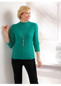 CLASSIC Damen 3/4 Arm-Pullover "Pullover", grün, Gr. 38, unifarben, 50% Modal, 30% Polyamid, 20% Polyester, Pullover