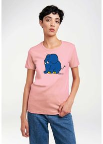 logoshirt Damen T-Shirt "Sendung mit der Maus - Elefant", rosa, casual, Gr. XL, unifarben, 100% Baumwolle, Shirts, mit coolem Print