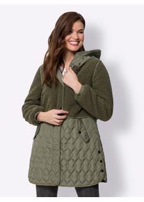 Heine Damen Langjacke, grün, Gr. 48, unifarben, 100% Polyamid, Teddyfleece:100% Polyester, Wattierung:100% Polyester, Jacken