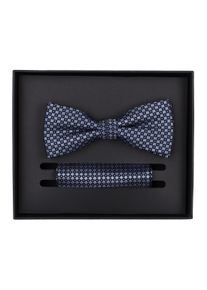 Venti Herren Fliege "Venti Set aus Fliege und Einstecktuch gemustert", blau, 100% Seide, Fliegen