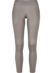 Urban Classics Damen Leggings "Urban Classics Damen Ladies Synthetic Leather Leggings", grau, Gr. XS, unifarben, 87% Polyester, 13% Elasthan, Hosen