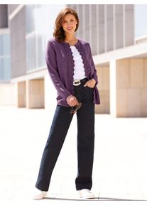 Inspirationen Damen Strickjacke, lila, Gr. 40, unifarben, meliert, 50% Baumwolle, 50% Polyacryl, Strickjacken