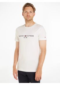 Tommy Hilfiger Herren T-Shirt "TOMMY FLAG HILFIGER TEE", weiß, casual, Gr. XXXL, Single Jersey, Obermaterial: 100% Baumwolle, Shirts