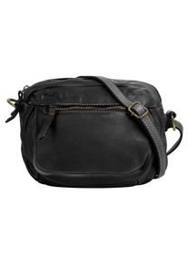 CLUTY Damen Umhängetasche, schwarz, Leder, unifarben, Taschen, echt Leder, Made in Italy