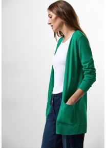 Cecil Damen Cardigan, grün, casual, Gr. S, unifarben, Web, Stoff, 60% Baumwolle, 40% Viskose, Strickjacken, Feinstrick