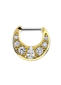 Adelia´s ADELIA ́S Damen Nasenpiercing "Piercing Nasenpiercing", gold, modisch, Chirurgiestahl, Piercings, Septum Clicker aus Pewter, 18kt. Gold beschichtet