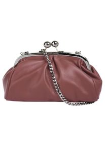 Samantha Look Damen Umhängetasche, rosa, Leder, unifarben, leicht glänzend, Taschen, echt Leder, Made in Italy