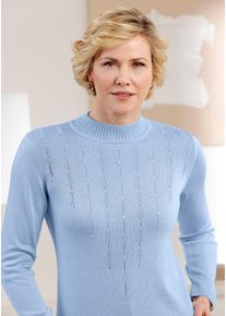 CLASSIC Damen Stehkragenpullover "Pullover", blau, Gr. 38, unifarben, 100% Polyacryl, Pullover
