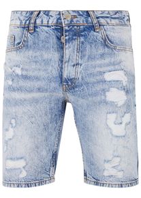 2Y STUDIOS Herren Shorts "2Y Studios Herren 2Y Destroyed Denim Shorts", blau, Gr. 31, unifarben, 97% Baumwolle, 3% Elasthan, Hosen