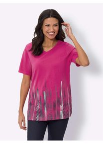 Damen Longshirt "Longshirt", pink, Gr. 38, gemustert, mehrfarbig, 65% Polyester, 35% Baumwolle, Shirts