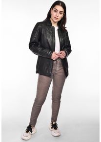 JCC Damen Lederjacke "31024019", schwarz, Gr. L, Obermaterial 100% Leder, Lamm / Futter 65% Polyester; 35% Baumwolle / Ärmelfutter: 100% Polyester,