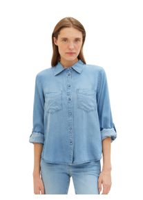 Tom Tailor Damen Jeansbluse, blau, casual, Gr. 40, Denim/Jeans, Obermaterial: 100% Lyocell, Blusen, mit Lyocell und Kentkragen