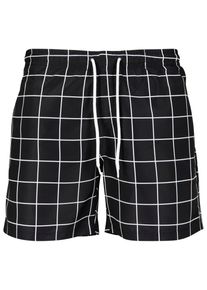 Urban Classics Herren Badeshorts "Urban Classics Herren Check Swim Shorts", schwarz-weiß, Gr. XXL, 100% Polyester, Badehosen