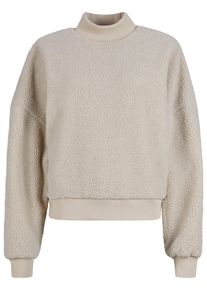 Urban Classics Damen Sweater "Urban Classics Damen Ladies Sherpa Crewneck", beige, Gr. M, unifarben, 100% Polyester, Sweatshirts