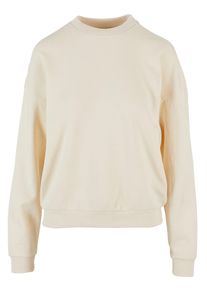 Urban Classics Damen Sweater "Urban Classics Damen Ladies Oversized Light Terry Crewneck", beige, Gr. L, unifarben, 70% Baumwolle, 30% Polyester,